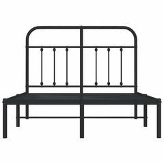 vidaXL Metal Bed Frame without Mattress with Headboard Black 120x190cm 6