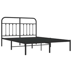 vidaXL Metal Bed Frame without Mattress with Headboard Black 140x190cm 3