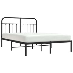 vidaXL Metal Bed Frame without Mattress with Headboard Black 140x190cm 5