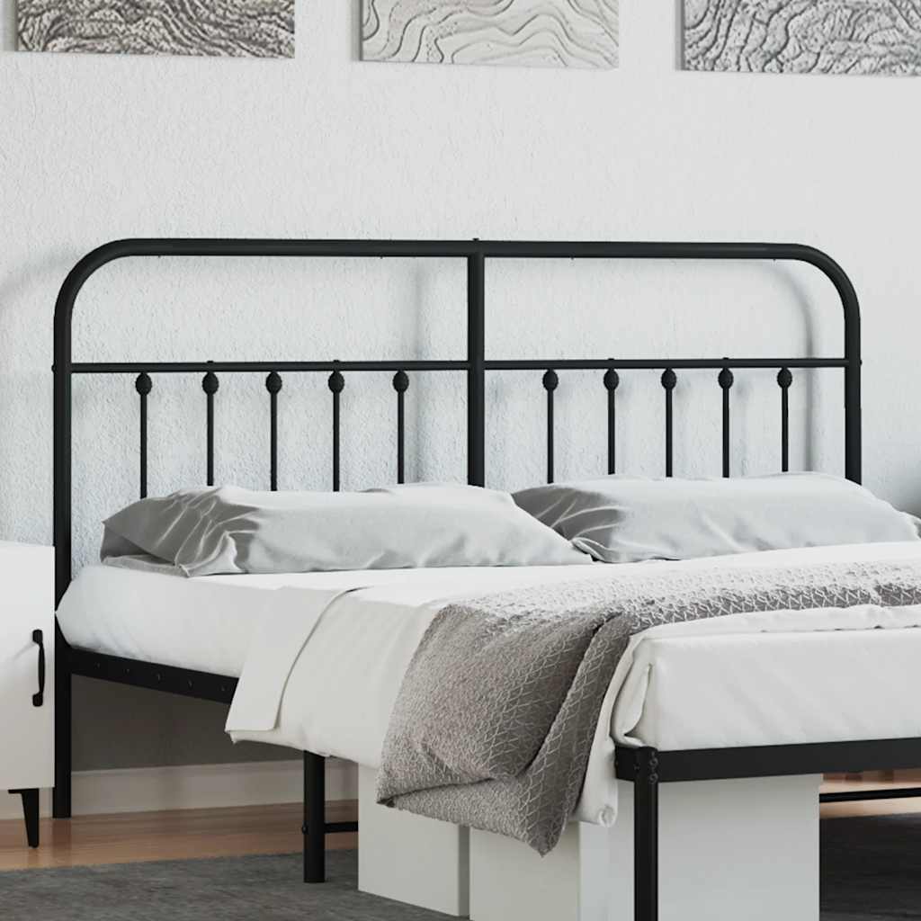 vidaXL Metal Replace Headboard Black