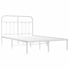 vidaXL Metal Bed Frame without Mattress with Headboard White 120x190cm 3