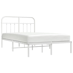 vidaXL Metal Bed Frame without Mattress with Headboard White 120x190cm 5