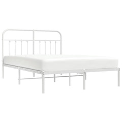 vidaXL Metal Bed Frame without Mattress with Headboard White 135x190cm 5