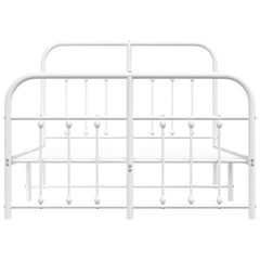 vidaXL Metal Bed Frame without Mattress with Footboard White 120x200cm 6