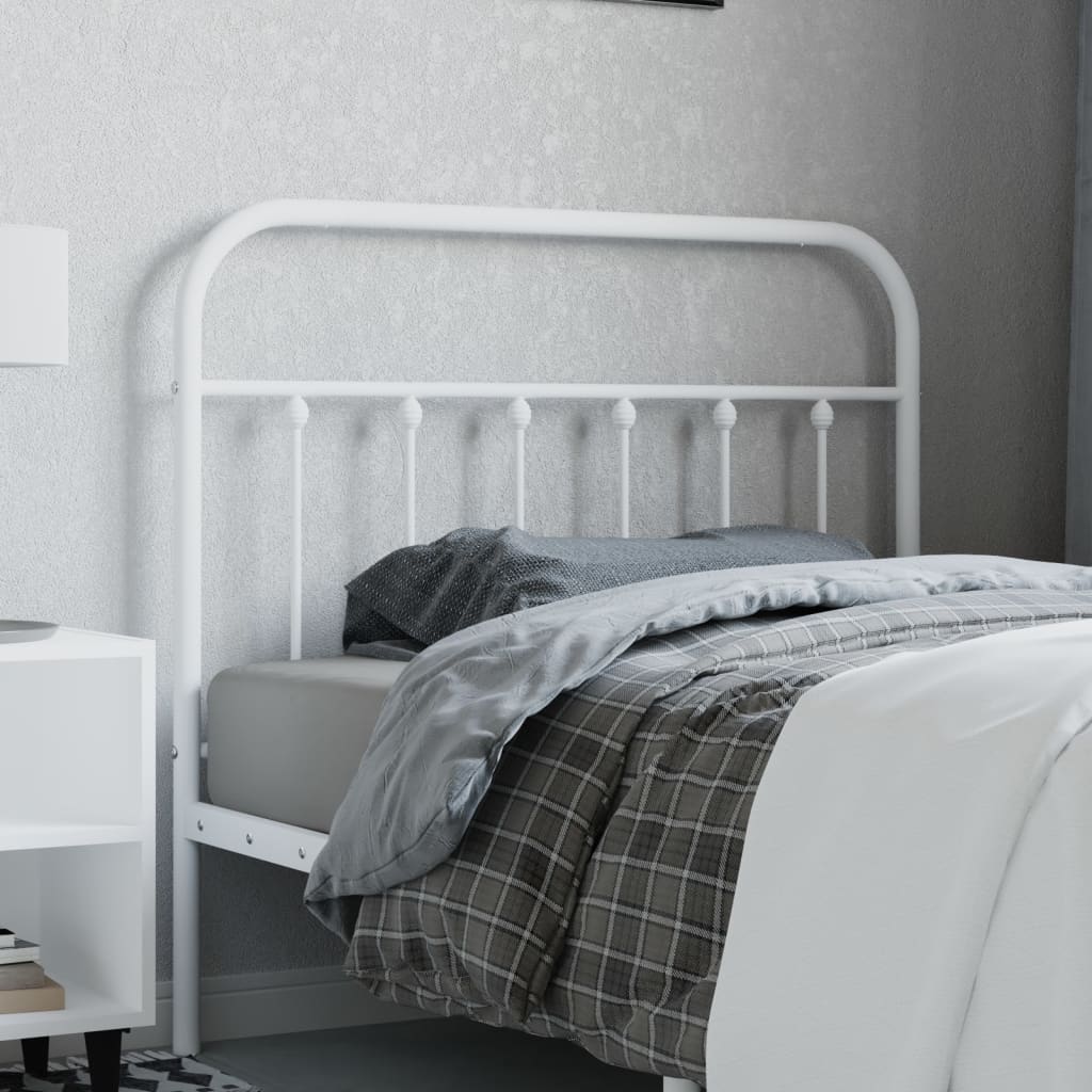 vidaXL Metal Replace Headboard White 107 cm 1