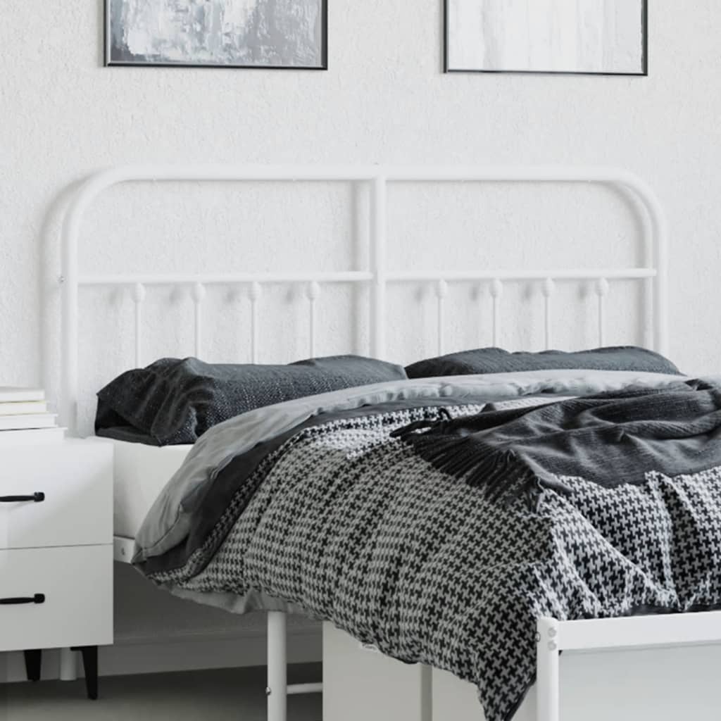 vidaXL Headboard | White | Powder-Coated Steel | Single | Appealing Design 3
