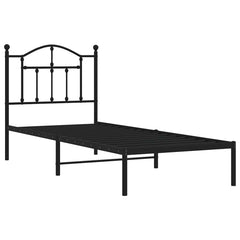 vidaXL Metal Bed Frame without Mattress with Headboard Black 90x190cm 4