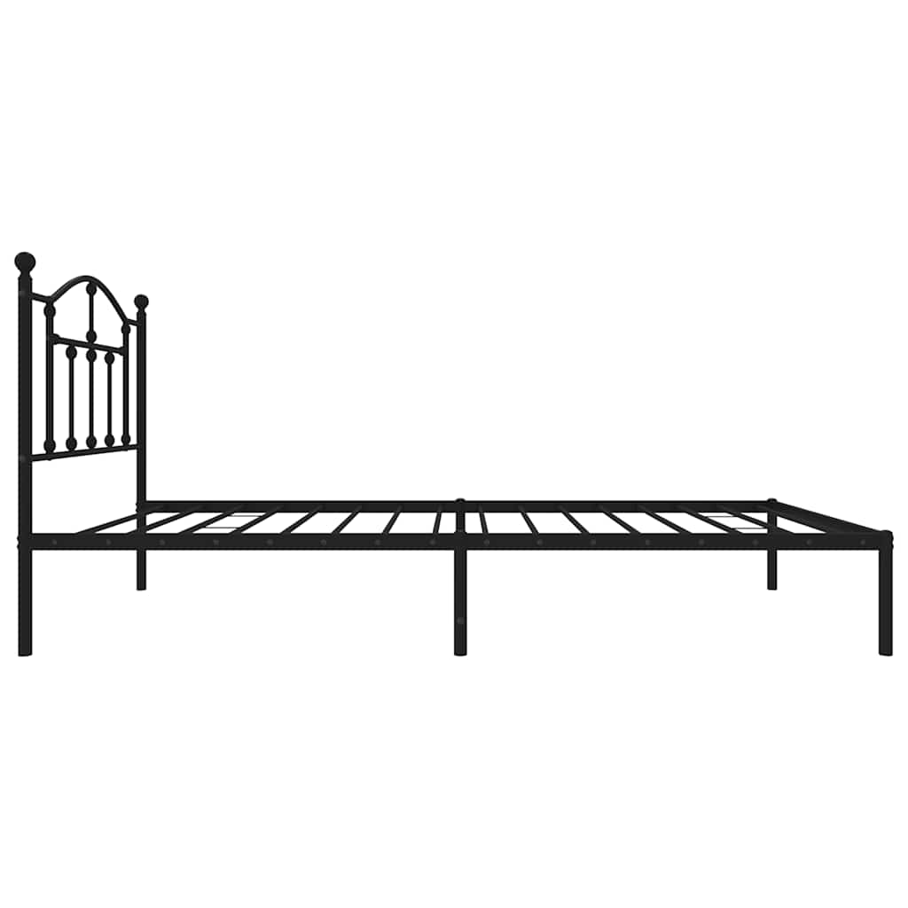 vidaXL Metal Bed Frame without Mattress with Headboard Black 90x190cm 6