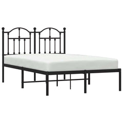 vidaXL Metal Bed Frame without Mattress with Headboard Black 120x190cm 3