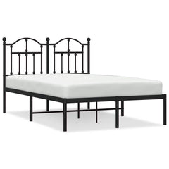 vidaXL Metal Bed Frame without Mattress with Headboard Black 120x200cm 2
