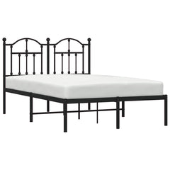 vidaXL Metal Bed Frame without Mattress with Headboard Black 120x200cm 4