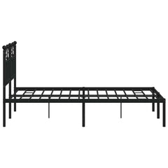 vidaXL Metal Bed Frame without Mattress with Headboard Black 120x200cm 6