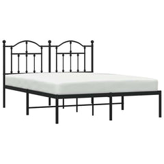 vidaXL Metal Bed Frame without Mattress with Headboard Black 140x190cm 4