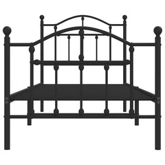 vidaXL Metal Bed Frame without Mattress with Footboard Black 90x200cm 5