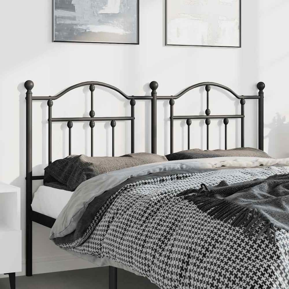 Metal Replace Headboard Black 135 cm