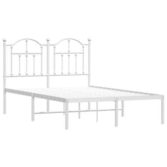 vidaXL Metal Bed Frame without Mattress with Headboard White 120x200cm 3