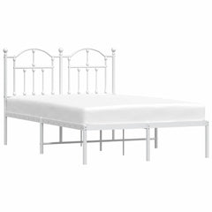 vidaXL Metal Bed Frame without Mattress with Headboard White 120x200cm 4