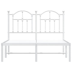 vidaXL Metal Bed Frame without Mattress with Headboard White 120x200cm 5