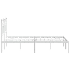 vidaXL Metal Bed Frame without Mattress with Headboard White 120x200cm 6