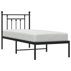 vidaXL Metal Bed Frame without Mattress with Headboard Black 75x190cm 5