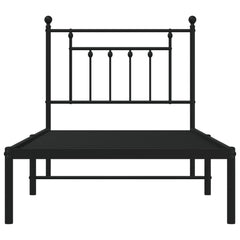 vidaXL Metal Bed Frame without Mattress with Headboard Black 90x190cm 6