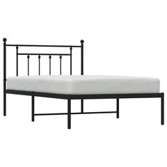 vidaXL Metal Bed Frame without Mattress with Headboard Black 100x200cm 5