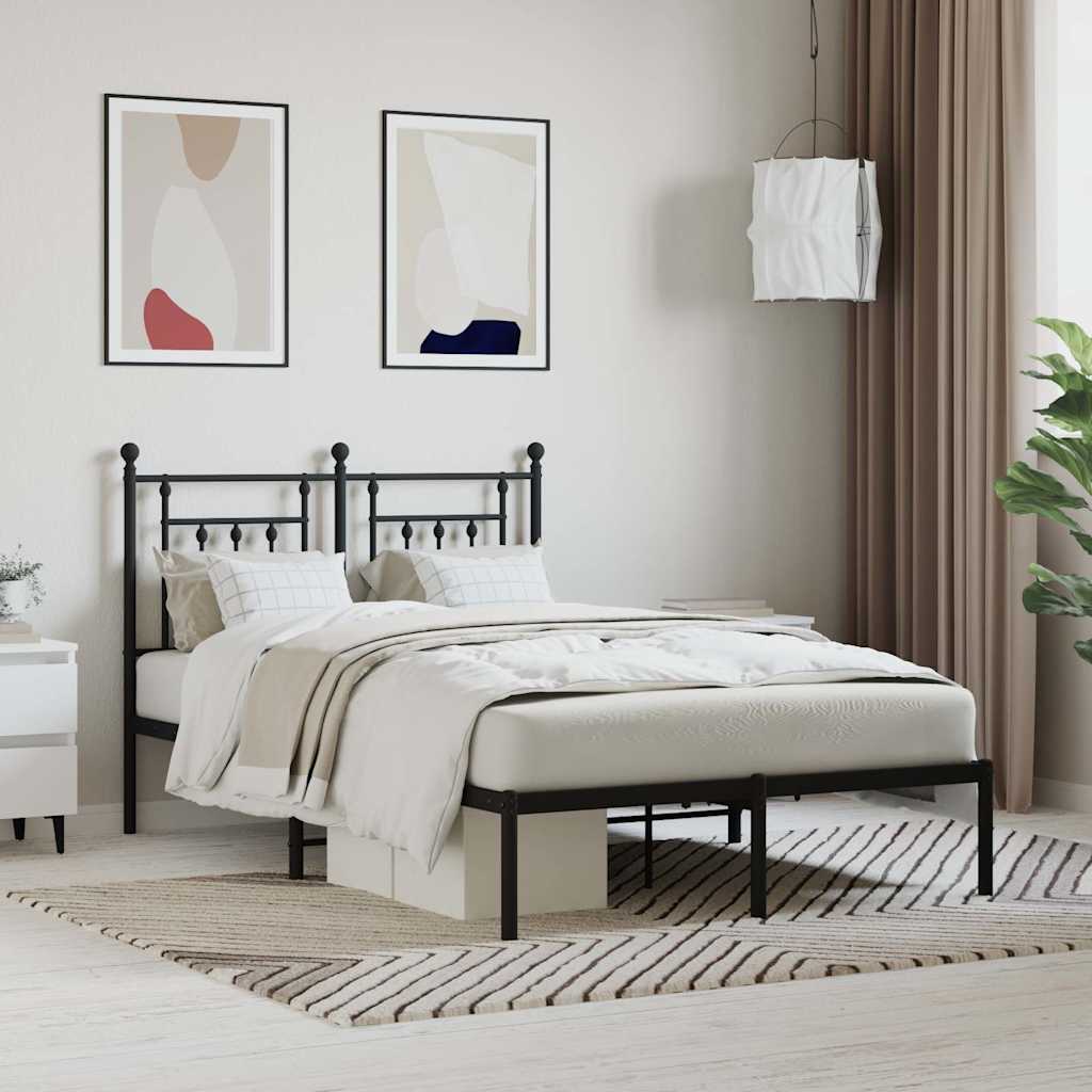 vidaXL Bed Frame | Black | Powder-Coated Steel | Double | Bed Frame 1