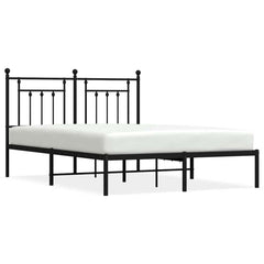 vidaXL Metal Bed Frame without Mattress with Headboard Black 140x190cm 2