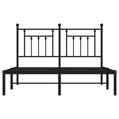 vidaXL Metal Bed Frame without Mattress with Headboard Black 140x190cm 6