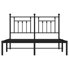 vidaXL Metal Bed Frame without Mattress with Headboard Black 140x200cm 6