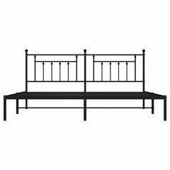 vidaXL Metal Bed Frame without Mattress with Headboard Black 193x203cm 6