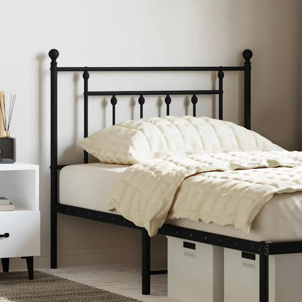 vidaXL Metal Replace Headboard Black 90 cm 1