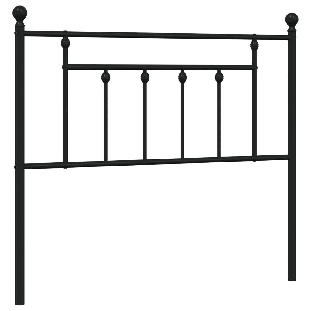 vidaXL Metal Replace Headboard Black 107 cm 2