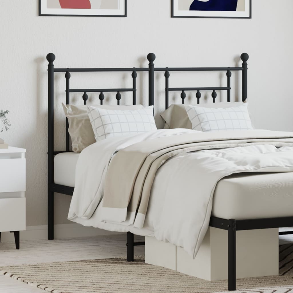 vidaXL Metal Replace Headboard Black 120 cm 1