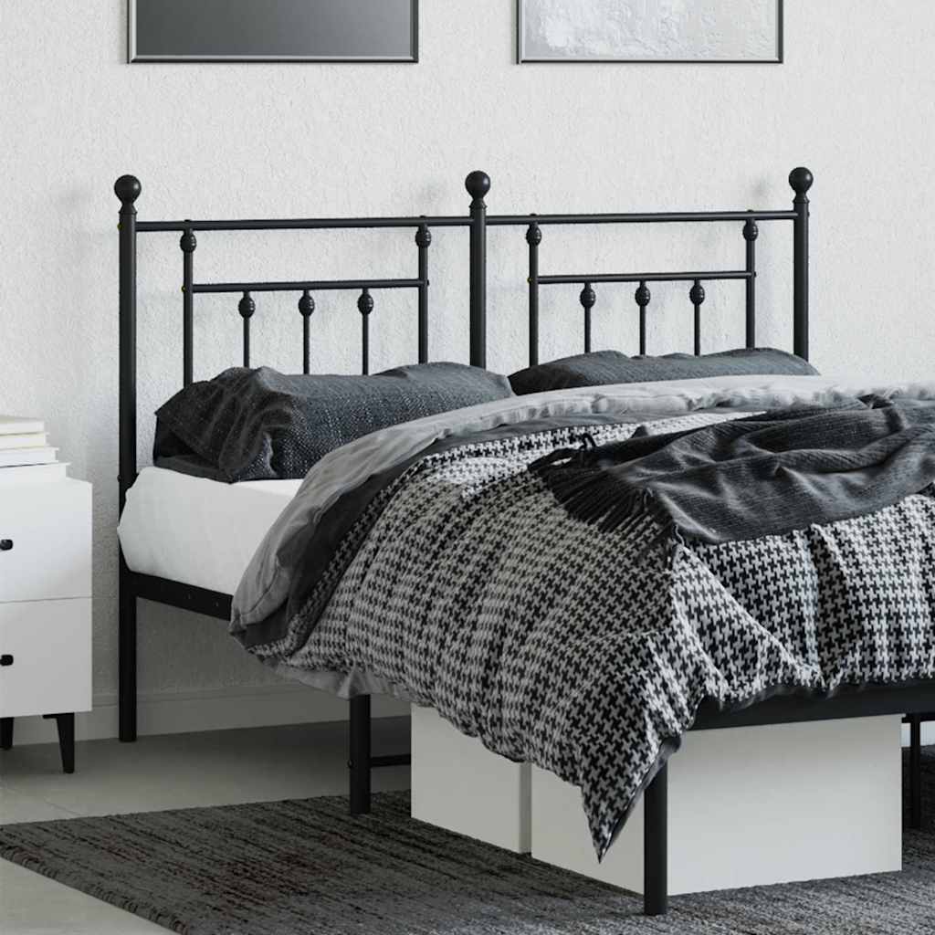vidaXL Metal Replace Headboard Black 140 cm 3