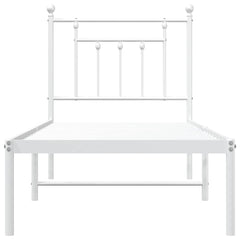 vidaXL Metal Bed Frame without Mattress with Headboard White 75x190cm 6