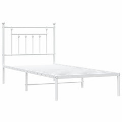 vidaXL Metal Bed Frame without Mattress with Headboard White 90x190cm 3