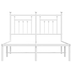 vidaXL Metal Bed Frame without Mattress with Headboard White 120x190cm 6