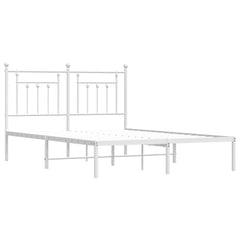 vidaXL Metal Bed Frame without Mattress with Headboard White 140x190cm 3