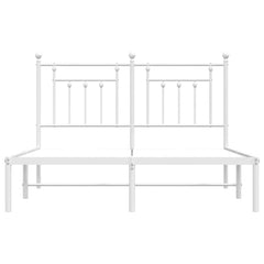 vidaXL Metal Bed Frame without Mattress with Headboard White 140x190cm 6