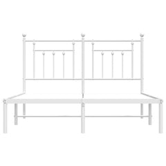 vidaXL Metal Bed Frame without Mattress with Headboard White 140x200cm 6