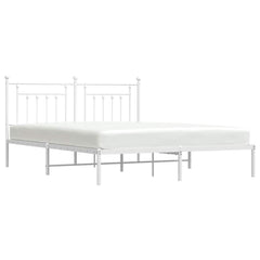 vidaXL Metal Bed Frame without Mattress with Headboard White 183x213cm 5