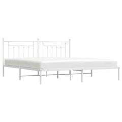 vidaXL Metal Bed Frame without Mattress with Headboard White 193x203cm 5