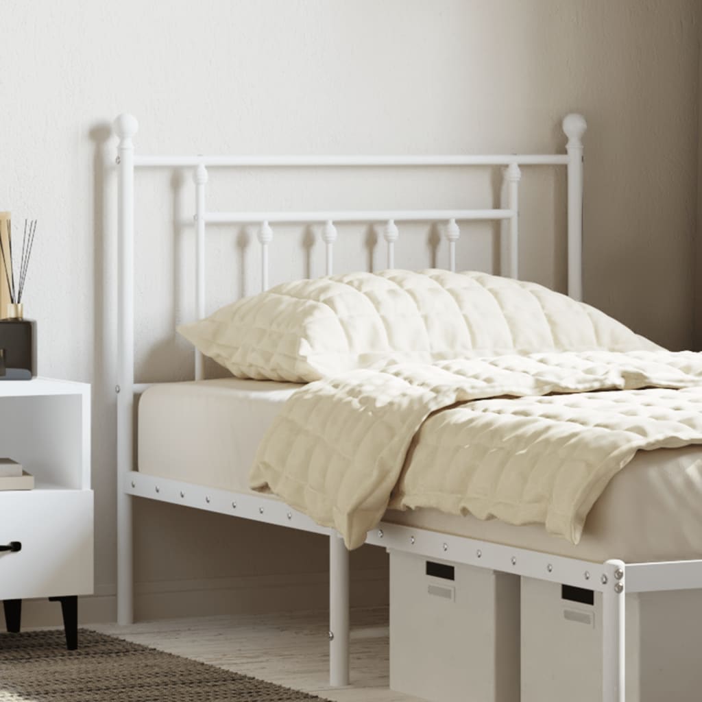 vidaXL Metal Replace Headboard White 90 cm 1