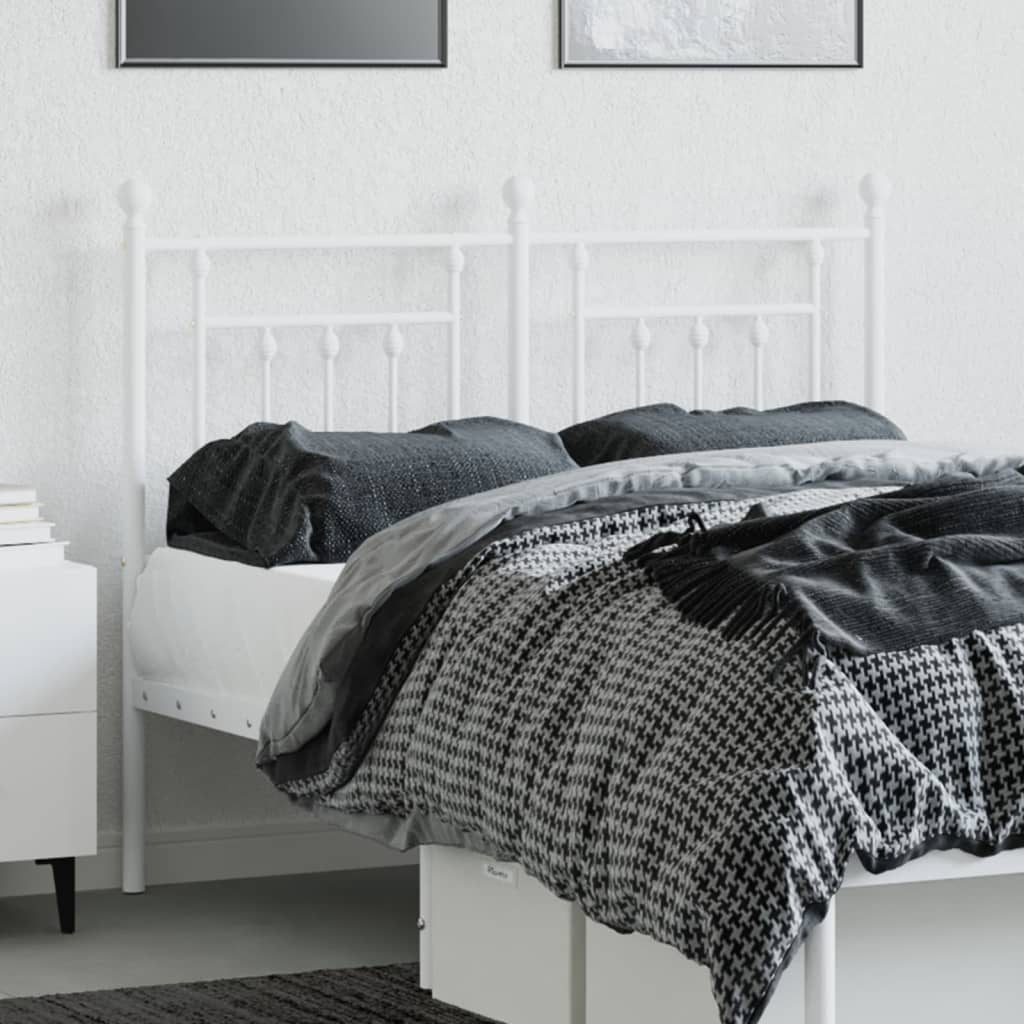 vidaXL Metal Replace Headboard White 120 cm 3