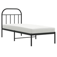 vidaXL Metal Bed Frame without Mattress with Headboard Black 75x190cm 5
