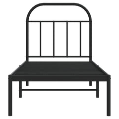 vidaXL Metal Bed Frame without Mattress with Headboard Black 75x190cm 6