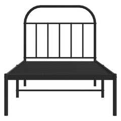 vidaXL Metal Bed Frame without Mattress with Headboard Black 90x190cm 6