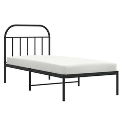 vidaXL Metal Bed Frame without Mattress with Headboard Black 90x200cm 5