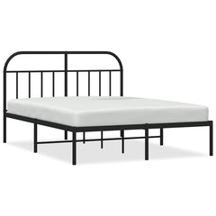vidaXL Metal Bed Frame without Mattress with Headboard Black 140x190cm 2
